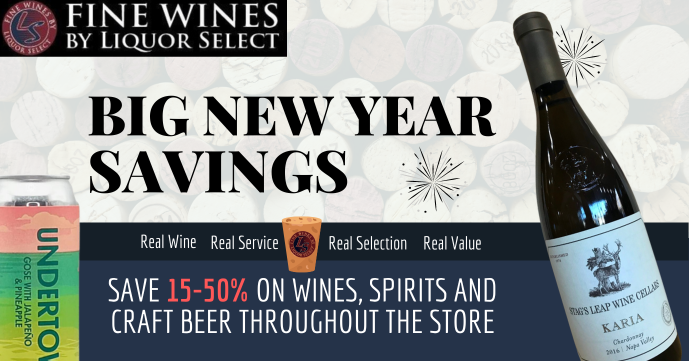 Save 15-50% on Wines, Spirits and Craft Beer throughout the store